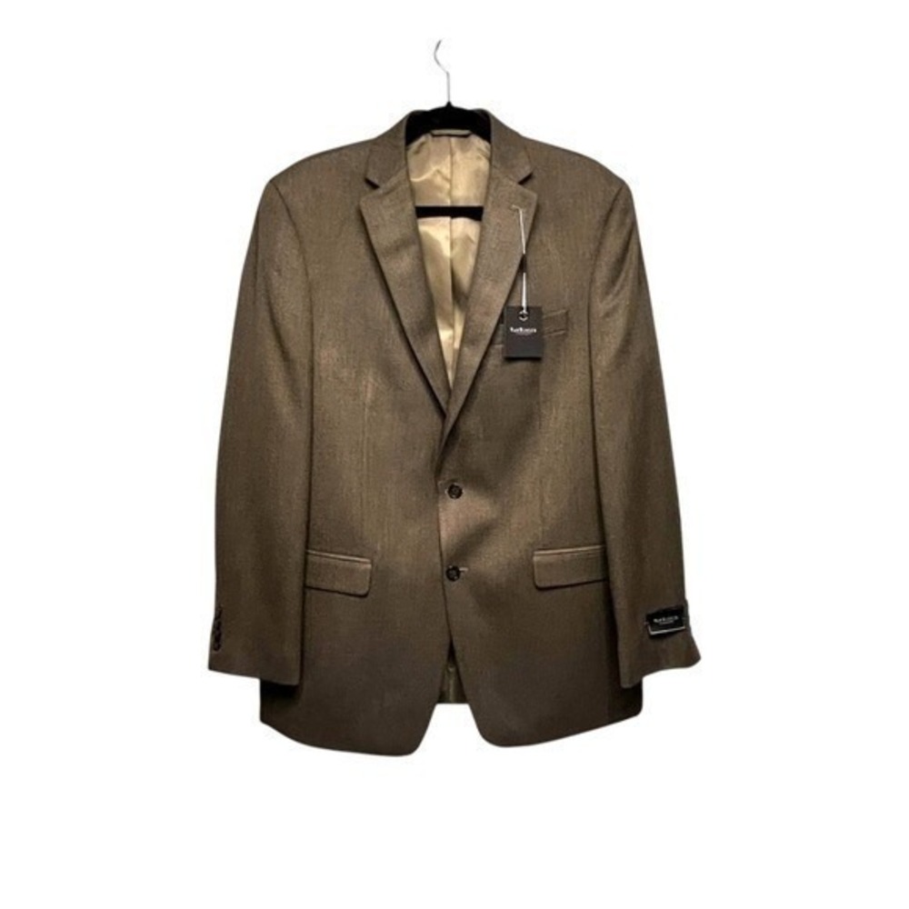 Van Heusen Classic Fit Herringbone Suit Sport Coat Blazer Medium Brown 42 Long